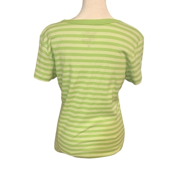 Disney Green Striped Tinker Bell Women’s Size M Embroidered w Sequins Stretch - Picture 4 of 9